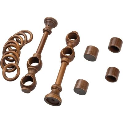 SN DECO GROUP Cafiro Walnuss Doppel Gardinenstange - Vorhangstange SN DECO GROUP Cafiro Walnuss Doppel Gardinenstange - Vorhangstange