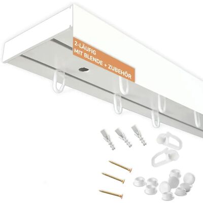 SN DECO GROUP Vorhangschiene Weiß/Schwarz 240-480cm - Gardinenschiene SN DECO GROUP Vorhangschiene Weiß/Schwarz 240-480cm - Gardinenschiene