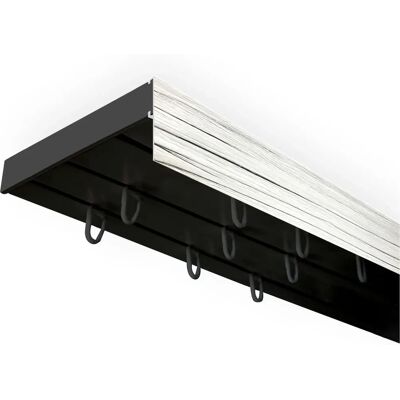 SN DECO GROUP Gardinenschiene SH mit Blende - 3-läufig, 300cm, schwarz SN DECO GROUP Gardinenschiene SH mit Blende - 3-läufig, 300cm, schwarz