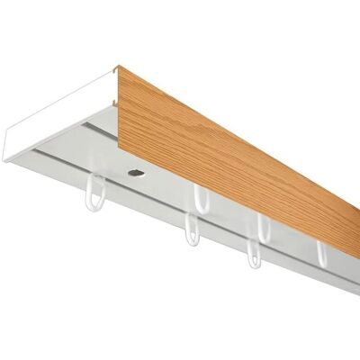 SN DECO GROUP Vorhangschiene - 2-läufig Weiß/Eiche - Gardinenstange SN DECO GROUP Vorhangschiene - 2-läufig Weiß/Eiche - Gardinenstange