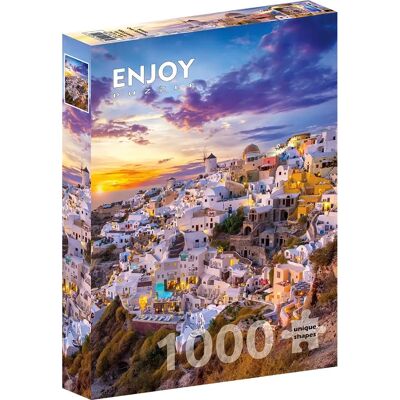 Enjoy Coucher de soleil Santorini Puzzle 1000 pièces - Publicité Enjoy Coucher de soleil Santorini Puzzle 1000 pièces - Publicité