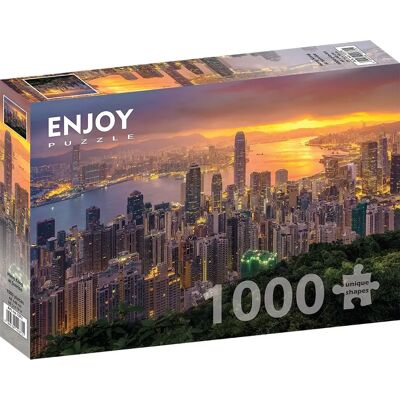 Enjoy Puzzles Hong Kong při východu slunce - 1000 Dílků Enjoy Puzzles Hong Kong při východu slunce - 1000 Dílků