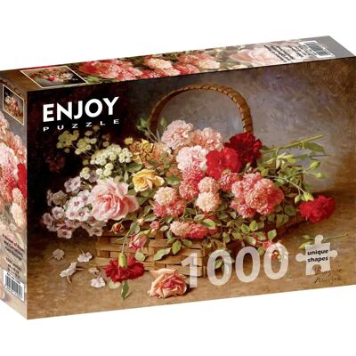 Kosz puzzle z różami i goździkami - 1000 elementów Kosz puzzle z różami i goździkami - 1000 elementów