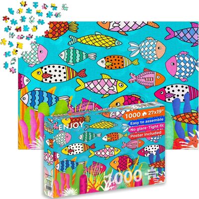 Enjoy Puzzle 1000 Elementów - Wzorzyste Ryby - Puzzle Enjoy Puzzle 1000 Elementów - Wzorzyste Ryby - Puzzle