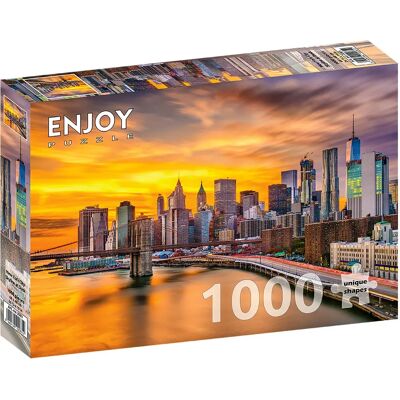 Enjoy Puzzle - Obzor New Yorku za Soumraku - 1000 Kousků Enjoy Puzzle - Obzor New Yorku za Soumraku - 1000 Kousků