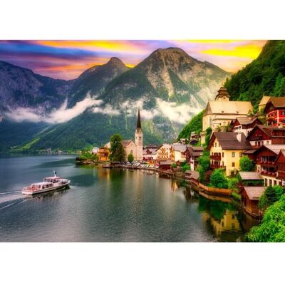 Enjoy Puzzle - Město Hallstatt při západu slunce, 1000 dílků Enjoy Puzzle - Město Hallstatt při západu slunce, 1000 dílků