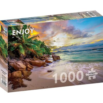 Enjoy Puzzle Plaża Seychelle o Zachodzie Słońca - Puzzle, 1000 Elementów Enjoy Puzzle Plaża Seychelle o Zachodzie Słońca - Puzzle, 1000 Elementów