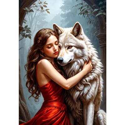 Unknown - Lady and the Wolf - 1000-teile - Puzzle Unknown - Lady and the Wolf - 1000-teile - Puzzle