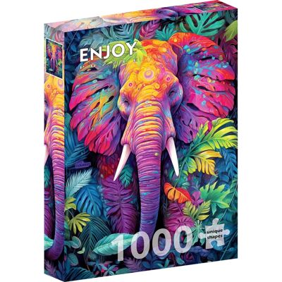 Enjoy Puzzle - Maskovaný slon - 1000 dílků - Puzzle Enjoy Puzzle - Maskovaný slon - 1000 dílků - Puzzle