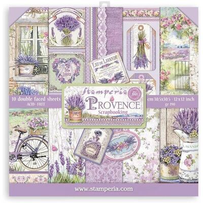 Papier do scrapbook Stamperia Provence - 12x12 - 10 arkuszy Papier do scrapbook Stamperia Provence - 12x12 - 10 arkuszy