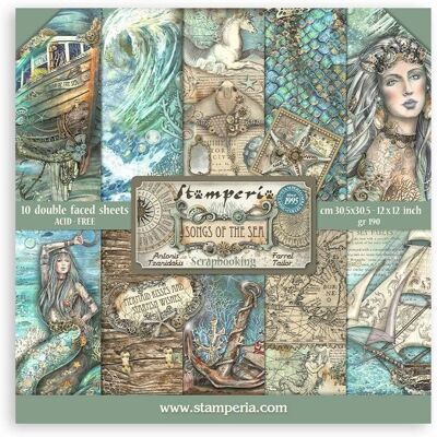 Stamperia Meerjungfrau Scrapbook Papier - Songs of the Sea Stamperia Meerjungfrau Scrapbook Papier - Songs of the Sea
