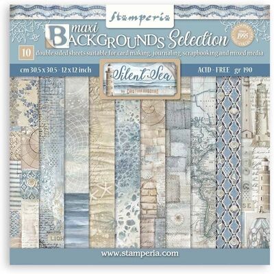 Bloque de álbum de recortes Silent Sea de Stamperia - Papel decorativo Bloque de álbum de recortes Silent Sea de Stamperia - Papel decorativo