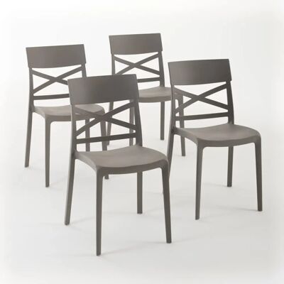 Unknown - Martina XL - Taupe - 4 chaises - Ensemble de chaises de jardin - Publicité Unknown - Martina XL - Taupe - 4 chaises - Ensemble de chaises de jardin - Publicité