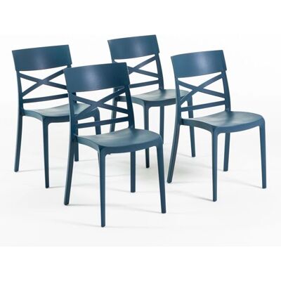 Chaises Empilables Bleues Martina - Intérieur/Extérieur - Publicité Chaises Empilables Bleues Martina - Intérieur/Extérieur - Publicité