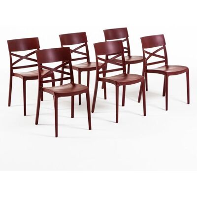 Martina - Prop reinforced - Rouge foncé - Ensemblе de 6 - Chair - Publicité Martina - Prop reinforced - Rouge foncé - Ensemblе de 6 - Chair - Publicité