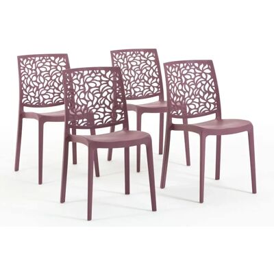 Sillas Apilables Anna Rosa Mauve - Interior y Exterior Sillas Apilables Anna Rosa Mauve - Interior y Exterior
