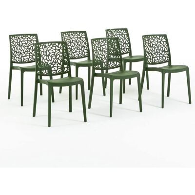 Silla apilable de resina y fibra de vidrio verde oliva - Silla Silla apilable de resina y fibra de vidrio verde oliva - Silla