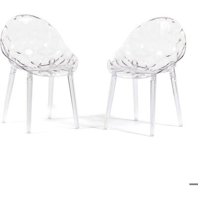 Conjunto de 2 sillas de policarbonato transparente Diamante - Sillas Conjunto de 2 sillas de policarbonato transparente Diamante - Sillas