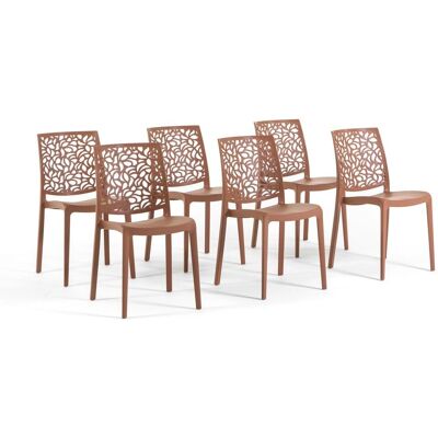 Chaises Empilables Anna Mocha Résine Fibres de Verre - Intérieur/Extérieur - Publicité Chaises Empilables Anna Mocha Résine Fibres de Verre - Intérieur/Extérieur - Publicité