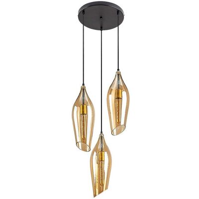 Rabalux Bellini závěsné svítidlo - 3x40W Dimmable Černá Jantarová Rabalux Bellini závěsné svítidlo - 3x40W Dimmable Černá Jantarová