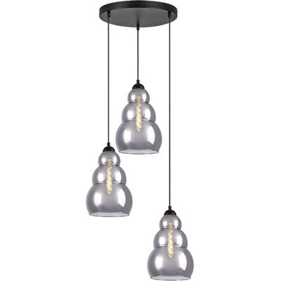 Lampada sospesa Salvatore di Rabalux - Vetro colorato e metallo nero Lampada sospesa Salvatore di Rabalux - Vetro colorato e metallo nero