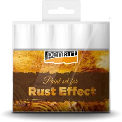 Pentart Rács és rozsda hatás szett - 4 festék + 3D por Pentart Rács és rozsda hatás szett - 4 festék + 3D por
