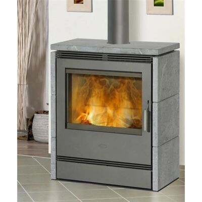 Kaminofen Rönky Speckstein - 11,8 kW, Grau, Zeitbrand, A++ G Kaminofen Rönky Speckstein - 11,8 kW, Grau, Zeitbrand, A++ G