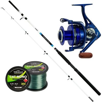 Combo de Pesca Super Cat Transparente 3 M / 100-300 G Kamasaki Combo de Pesca Super Cat Transparente 3 M / 100-300 G Kamasaki