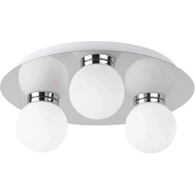 Lampada da Soffitto Bagno Rabalux Bianco Cromato - 2113 Lampada da Soffitto Bagno Rabalux Bianco Cromato - 2113