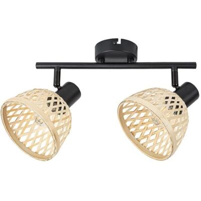 Projecteur Rattan RABALUX - Noir E14 2x Max 15W - Intérieur - Publicité Projecteur Rattan RABALUX - Noir E14 2x Max 15W - Intérieur - Publicité
