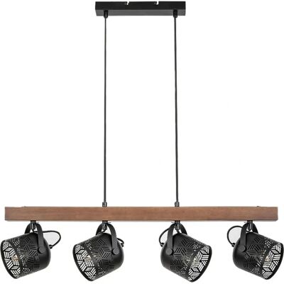 RABALUX Lampada Sospesa Noce - Interni Metallo Legno - E14 4x Max 40W RABALUX Lampada Sospesa Noce - Interni Metallo Legno - E14 4x Max 40W