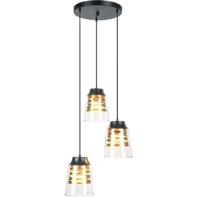 RABALUX Lampada Sospensione ZENAida Nera - E27 3x60W - 120cm RABALUX Lampada Sospensione ZENAida Nera - E27 3x60W - 120cm