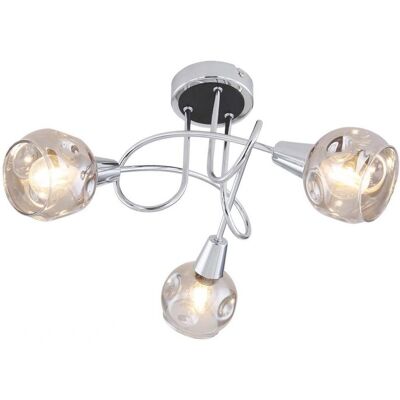 Rabalux Tamara Cromata - Vetro Fumato E14 3x Max 40W - Lampada da Soffitto Rabalux Tamara Cromata - Vetro Fumato E14 3x Max 40W - Lampada da Soffitto