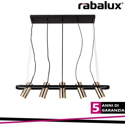 Rabalux - 6430 Raven - Nero - Oro - Lampada a sospensione Rabalux - 6430 Raven - Nero - Oro - Lampada a sospensione