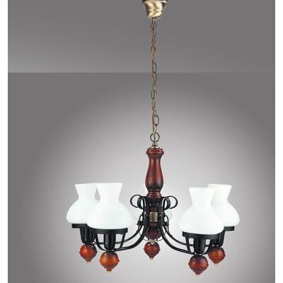 Rabalux Petronel závěsná lampa - Rustikální dřevo a sklo Rabalux Petronel závěsná lampa - Rustikální dřevo a sklo