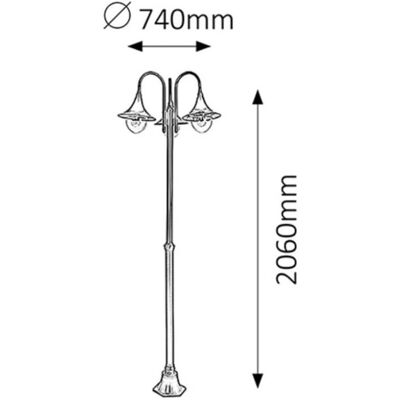 Venkovní stojací lampa Rabalux Konstanz - 3x Max 100W E27 IP44 Černá Kov Plast Venkovní stojací lampa Rabalux Konstanz - 3x Max 100W E27 IP44 Černá Kov Plast
