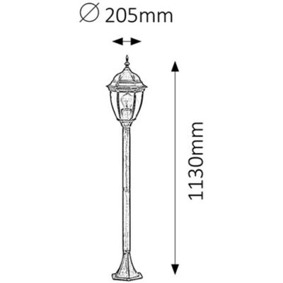 Lampa stojąca zewnętrzna Rabalux Toronto - Odporna na warunki atmosferyczne, E27, 100W Lampa stojąca zewnętrzna Rabalux Toronto - Odporna na warunki atmosferyczne, E27, 100W