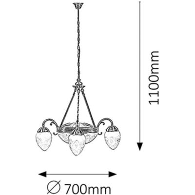 Lampadario in ottone Rabalux Annabella - Illuminazione interna Lampadario in ottone Rabalux Annabella - Illuminazione interna