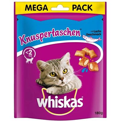 Whiskas Temptations Poches Croquantes au Saumon - Snack pour Chat Whiskas Temptations Poches Croquantes au Saumon - Snack pour Chat