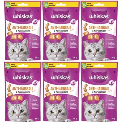 Whiskas Anti-Hairball 6x50 g Kočkám pamlsky - Kočkám pamlsky Whiskas Anti-Hairball 6x50 g Kočkám pamlsky - Kočkám pamlsky