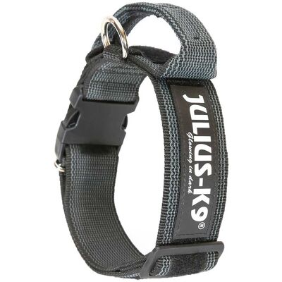 Collar gris y color Julius-K9 con asa - Parches intercambiables - 50 mm Collar gris y color Julius-K9 con asa - Parches intercambiables - 50 mm