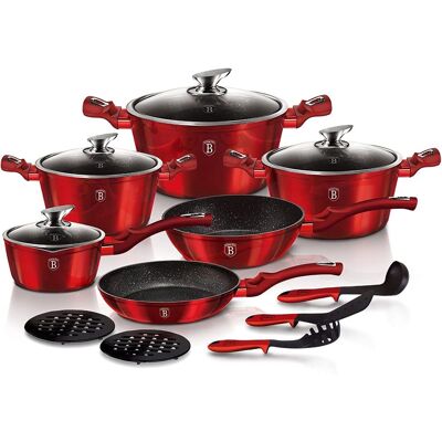 Set de utensilios de cocina Burgundy Metallic Line 15 piezas. Set de utensilios de cocina Burgundy Metallic Line 15 piezas.