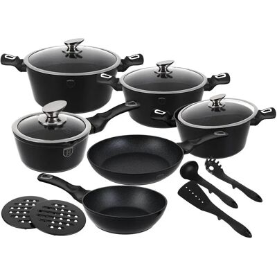 Juego de Ollas Berlinger Haus Metallic Line - Thermoguard Negro Juego de Ollas Berlinger Haus Metallic Line - Thermoguard Negro