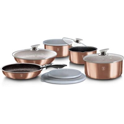 BerlingerHaus Rose Gold 12-tlg. Platzsparendes Kochgeschirr-Set - Induktion BerlingerHaus Rose Gold 12-tlg. Platzsparendes Kochgeschirr-Set - Induktion