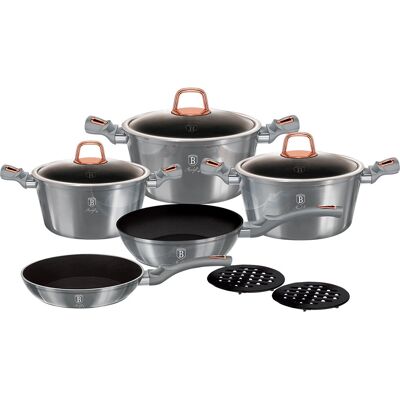 Set de Ollas Berlinger Haus BH/6020 - Cocina de Inducción, Antiadherente, 10 piezas Set de Ollas Berlinger Haus BH/6020 - Cocina de Inducción, Antiadherente, 10 piezas