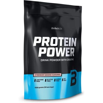 BioTechUSA Protein Power - Truskawkowo-Bananowe - 1000g Odżywka białkowa BioTechUSA Protein Power - Truskawkowo-Bananowe - 1000g Odżywka białkowa