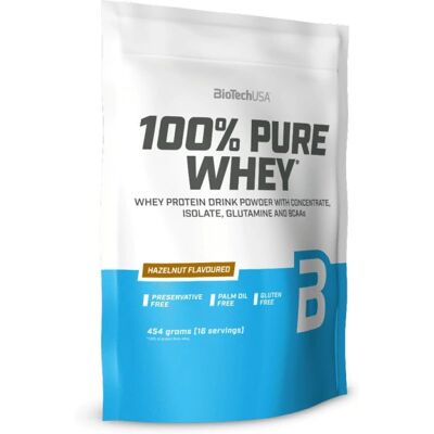 BioTechUSA 100% Pure Whey, Nocciola - 454g BioTechUSA 100% Pure Whey, Nocciola - 454g