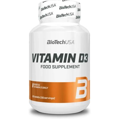 BioTechUSA Vitamine D3 - 50mcg - 120 Comprimés - Vitamines - Compléments alimentaires - Publicité BioTechUSA Vitamine D3 - 50mcg - 120 Comprimés - Vitamines - Compléments alimentaires - Publicité