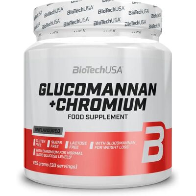 BioTechUSA Glucomannan + Cromo - 225 gramos - Suplemento dietético BioTechUSA Glucomannan + Cromo - 225 gramos - Suplemento dietético