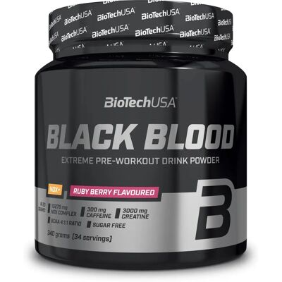 Biotech USA Black Blood Nox+ - Proszek energetyczny - 340g - Ruby Berry - Suplement diety Biotech USA Black Blood Nox+ - Proszek energetyczny - 340g - Ruby Berry - Suplement diety
